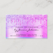 Nazorginstructies Paarse Glossy Glitter Druppels Visitekaartje (Voorkant)