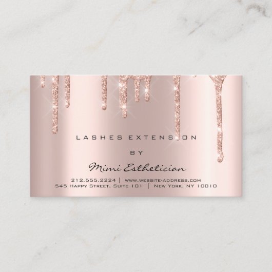 Nazorginstructies - Roos Gold Sparkly Visitekaartje (Voorkant)