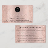 Nazorginstructies Roos Roze Logo Visitekaartje (Voorkant / Achterkant)