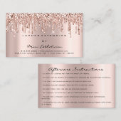 Nazorginstructies Roos Roze maagdruppels Visitekaartje (Voorkant / Achterkant)