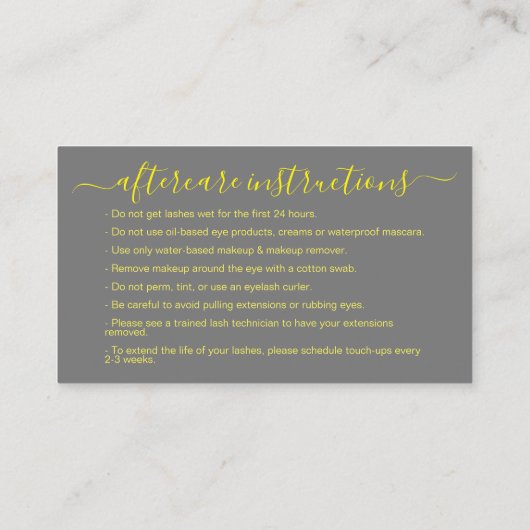 Nazorginstructies streepjes Gold Logo QR-CODE Visitekaartje (Achterkant)