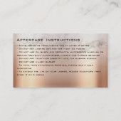 Nazorginstructies Tan Bronze Glitter Druppels Visitekaartje (Achterkant)
