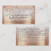 Nazorginstructies Tan Bronze Glitter Druppels Visitekaartje (Voorkant / Achterkant)