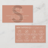 Nazorginstructies Tattoo Body Art Visitekaartje (Voorkant / Achterkant)