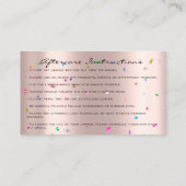 Nazorginstructies Uitslag Roos Drijft Confetti Visitekaartje (Achterkant)