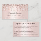 Nazorginstructies Uitslag Roos Glitter DripBlush Visitekaartje (Voorkant / Achterkant)