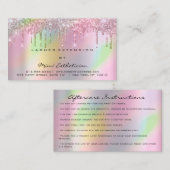 Nazorginstructies Uitslag Rozen HOLOGRAFIE Visitekaartje (Voorkant / Achterkant)