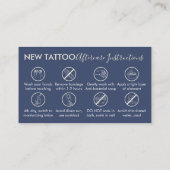 Nazorginstructies voor de nazorg van de Navy Body  Visitekaartje (Achterkant)