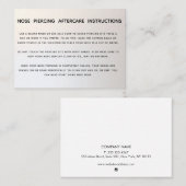 Nazorginstructies voor doorboren van de neus visitekaartje (Voorkant / Achterkant)