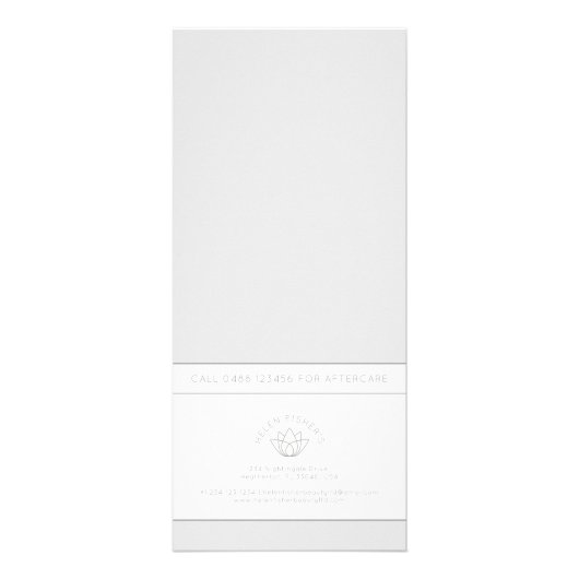 Nazorginstructies voor het boren van oren reclamekaart (Achterkant)