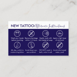 Nazorginstructies voor navy Body Art Tattoo Visitekaartje