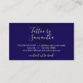 Nazorginstructies voor navy Body Art Tattoo Visitekaartje (Voorkant)