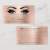 Nazorginstructies wimpers Roos Perzik Ogen Visitekaartje (Voorkant / Achterkant)