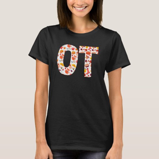 Nb6e Ot Occupational Therapy Autumn Herfst Thanksg T-shirt (Voorkant)