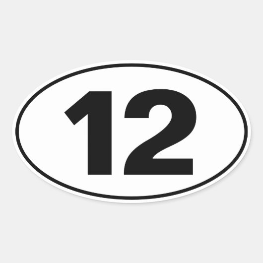 NB 12 OVALE STICKER (Voorkant)