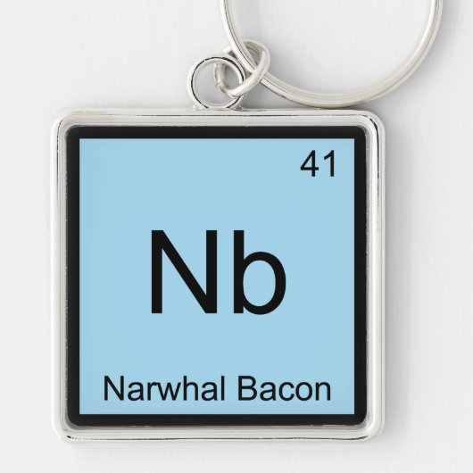 Nb - Narwal Bacon Chemie Elementsymbool T-shirt Sleutelhanger (Voorkant)