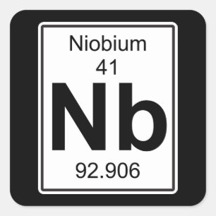 NB - niobium Vierkante Sticker