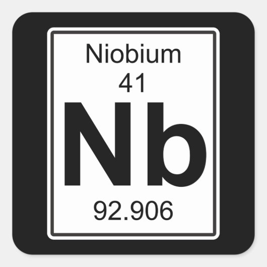 NB - niobium Vierkante Sticker (Voorkant)