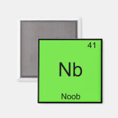 Nb - Noob Chemistry Element Symbol Funny Newbie Magneet (Voorkant / Achterkant)