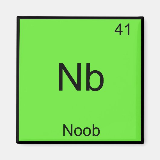 Nb - Noob Chemistry Element Symbol Funny Newbie Magneet (Voorkant)