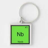 Nb - Noob Chemistry Element Symbol Funny Newbie Sleutelhanger (Voorkant)