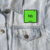 Nb - Noob Scheikunde Element Symbool Grappig Nieuw Vierkante Button 5,1 Cm (In situ)