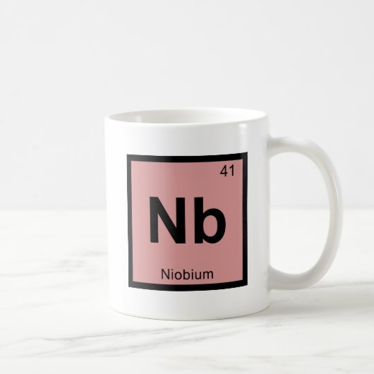 Nb - Periodiek tabelsymbool voor de chemie van nio Koffiemok (Rechts)