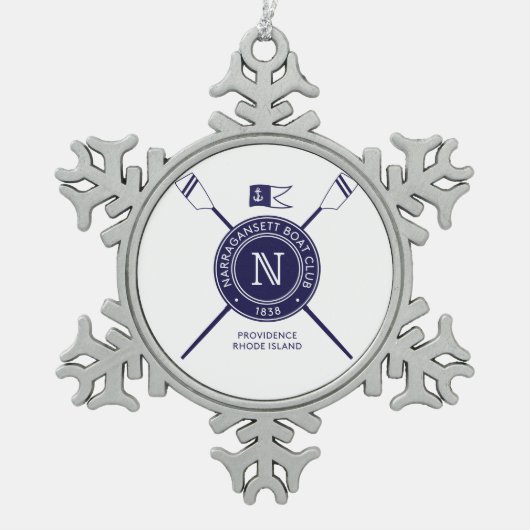 NBC kerstboomversiering Tin Sneeuwvlok Ornament (Voorkant)