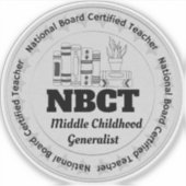 NBCT Board Certified Teacher Middle Childhood Sticker (Voorkant)