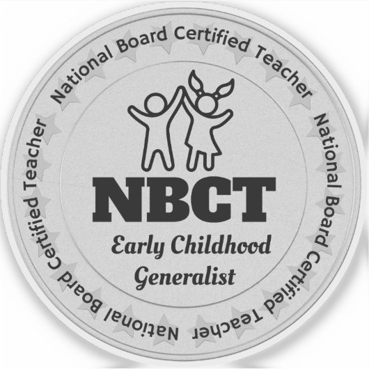 NBCT Leraar Vroege Jeugd Generalist Raad CERT Sticker (Voorkant)