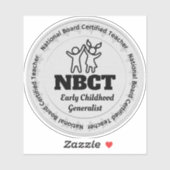 NBCT Leraar Vroege Jeugd Generalist Raad CERT Sticker (Vel)