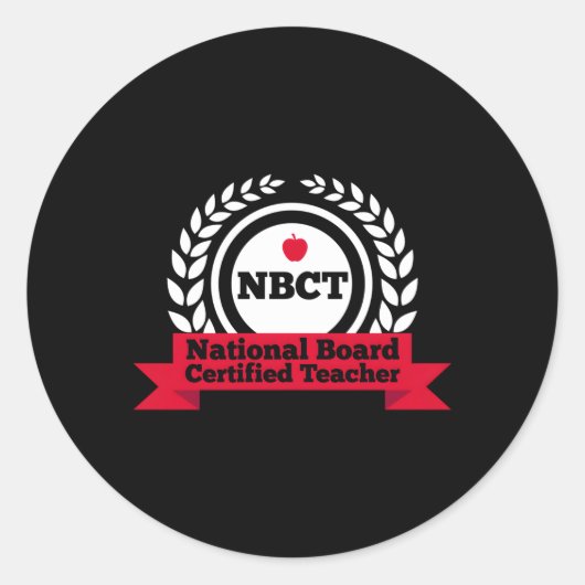 NBCT National Board Certified Teacher Appreciation Ronde Sticker (Voorkant)