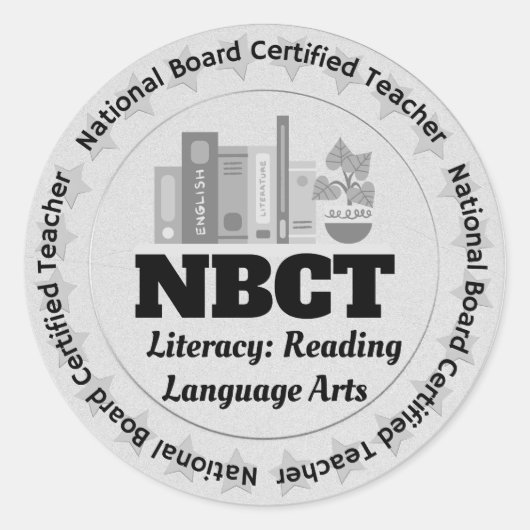 NBCT Teacher Literacy: het lezen van taalkunsten Ronde Sticker (Voorkant)