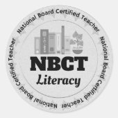 NBCT Teacher Literacy National Boards Ronde Sticker (Voorkant)