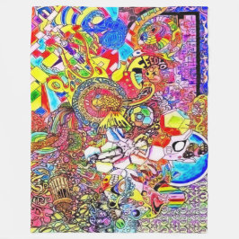 NBK Alice Acid Trip psychedelic Collage Fleece Deken
