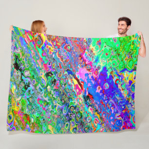 NBK Trippy Psychedelic Acid Wax Stropdas-kleurstof Fleece Deken