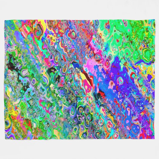 NBK Trippy Psychedelic Acid Wax Stropdas-kleurstof Fleece Deken (Voorkant (Horizontaal))