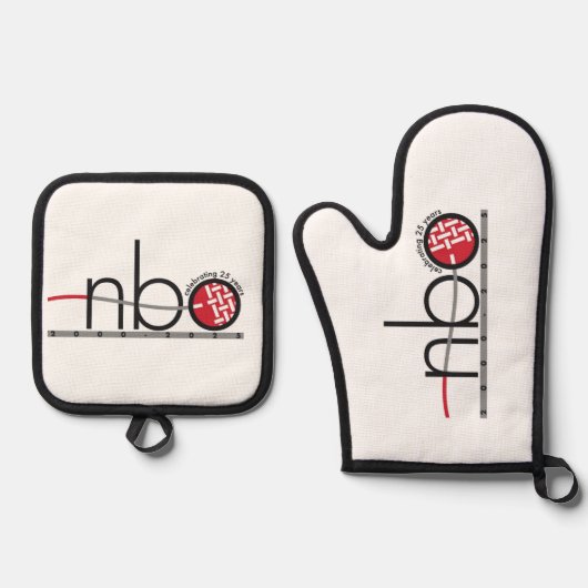 NBO 25e Jubileum Pot Holders en Mitt Ovenwant & Pannenlap Set (Voorkant)