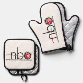 NBO 25e Jubileum Pot Holders en Mitt Ovenwant & Pannenlap Set (Voorkant / Achterkant)