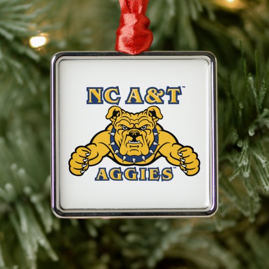 NC A&T Aggies Aggie Bulldog | Metalen Ornament (Boom)