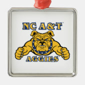 NC A&T Aggies Aggie Bulldog | Metalen Ornament (Voorkant)