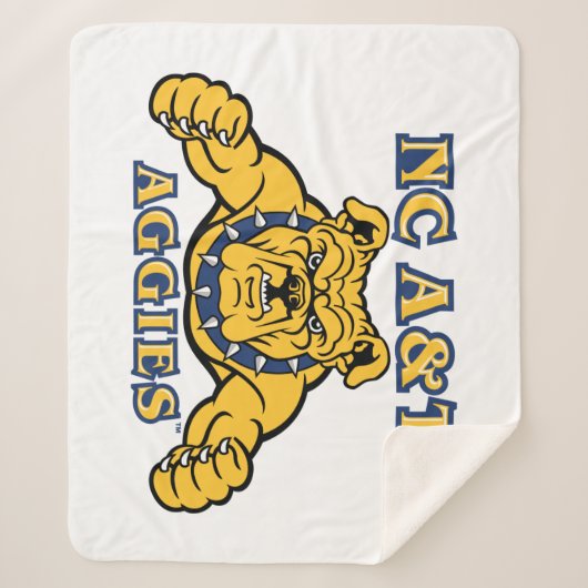 NC A&T Aggies Aggie Bulldog | Sherpa Deken (Voorkant)
