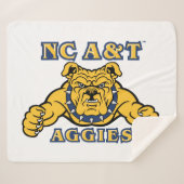 NC A&T Aggies Aggie Bulldog | Sherpa Deken (Voorkant (horizontaal))
