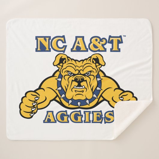 NC A&T Aggies Aggie Bulldog | Sherpa Deken (Voorkant (horizontaal))