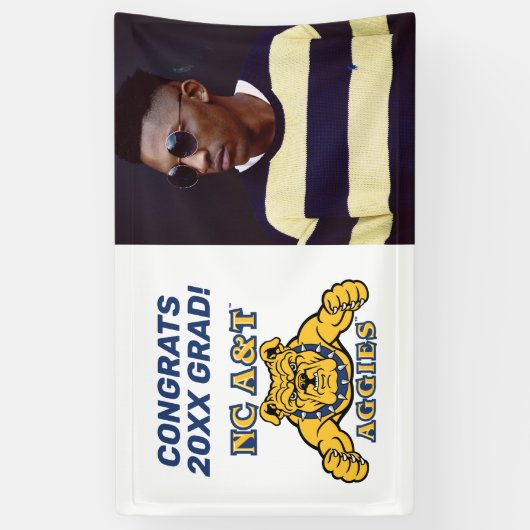 NC A&T Aggies Aggie Bulldog | Spandoek (Verticaal)