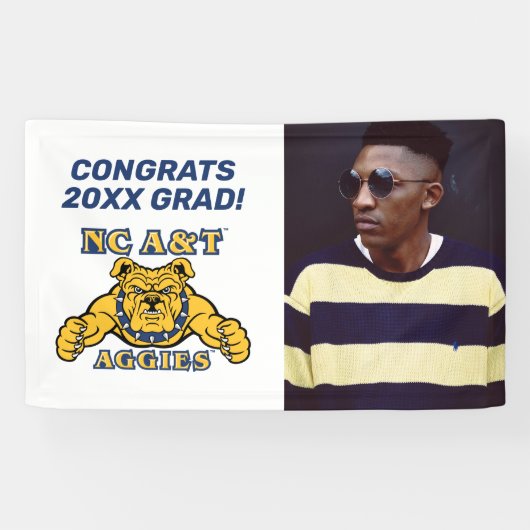 NC A&T Aggies Aggie Bulldog | Spandoek (Horizontaal)
