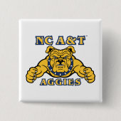 NC A&T Aggies Aggie Bulldog | Vierkante Button 5,1 Cm (Voorkant)