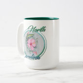 NC Anole & Hibiscus Tweekleurige Koffiemok (Voorkant links)