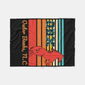 NC Box Retro Corolla Beach Vakantie Outer Banks Wi Fleece Deken (Voorkant (Horizontaal))