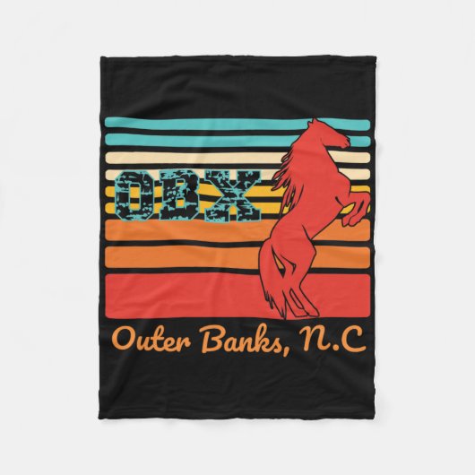 NC Box Retro Corolla Beach Vakantie Outer Banks Wi Fleece Deken (Voorkant)